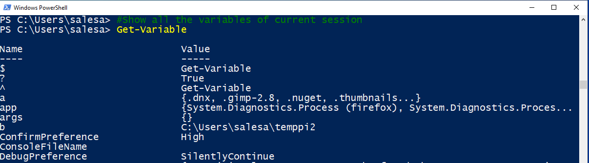 Get-Variable