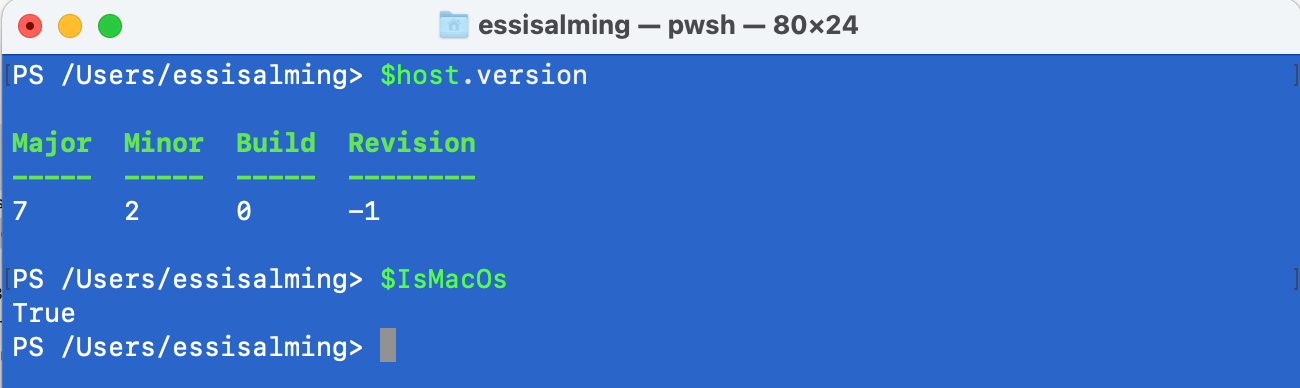 Powershell Console in Mac